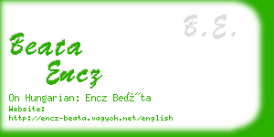 beata encz business card